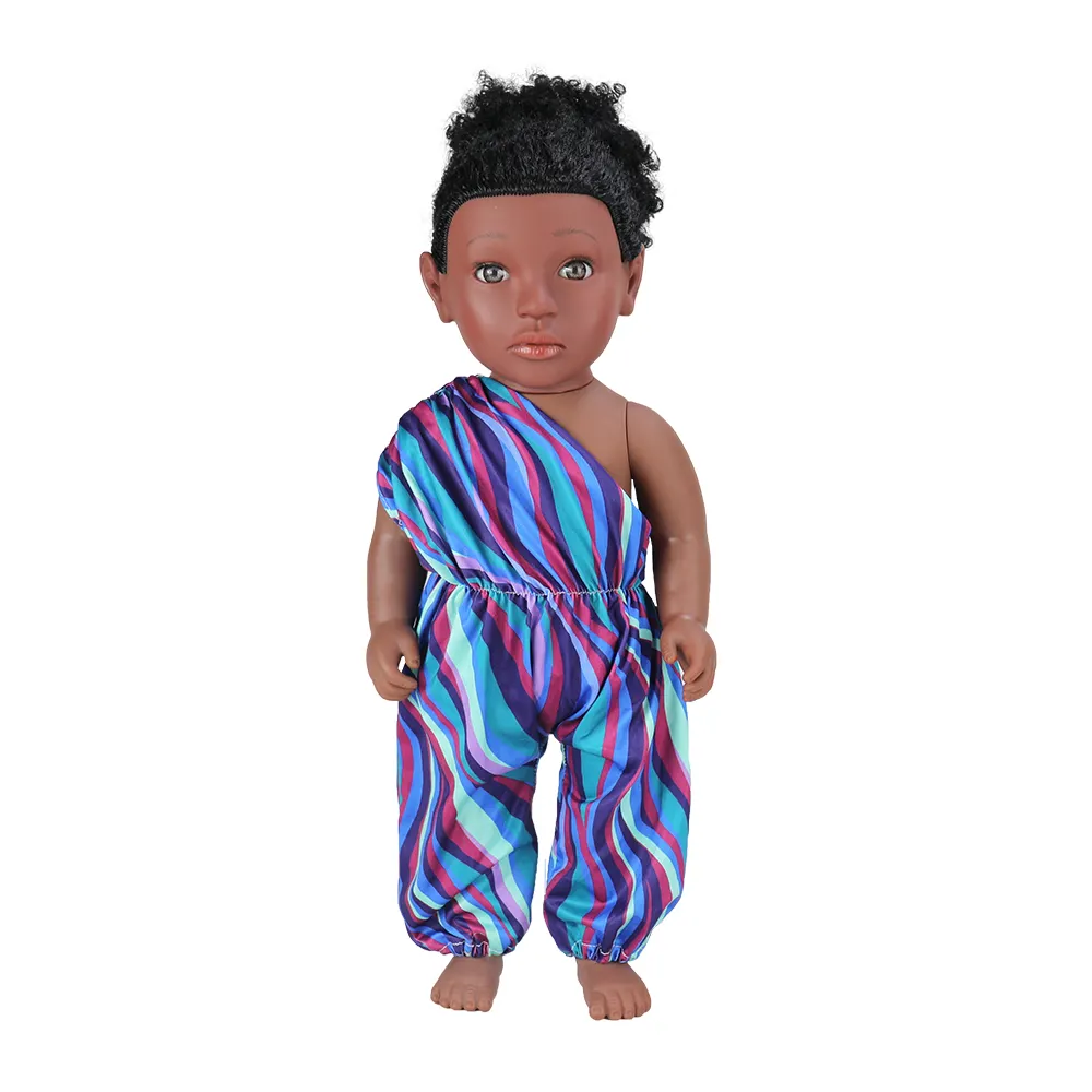 Factory Wholesale Hot Selling Plastic Style Fashion 18 inch African Black Dolls