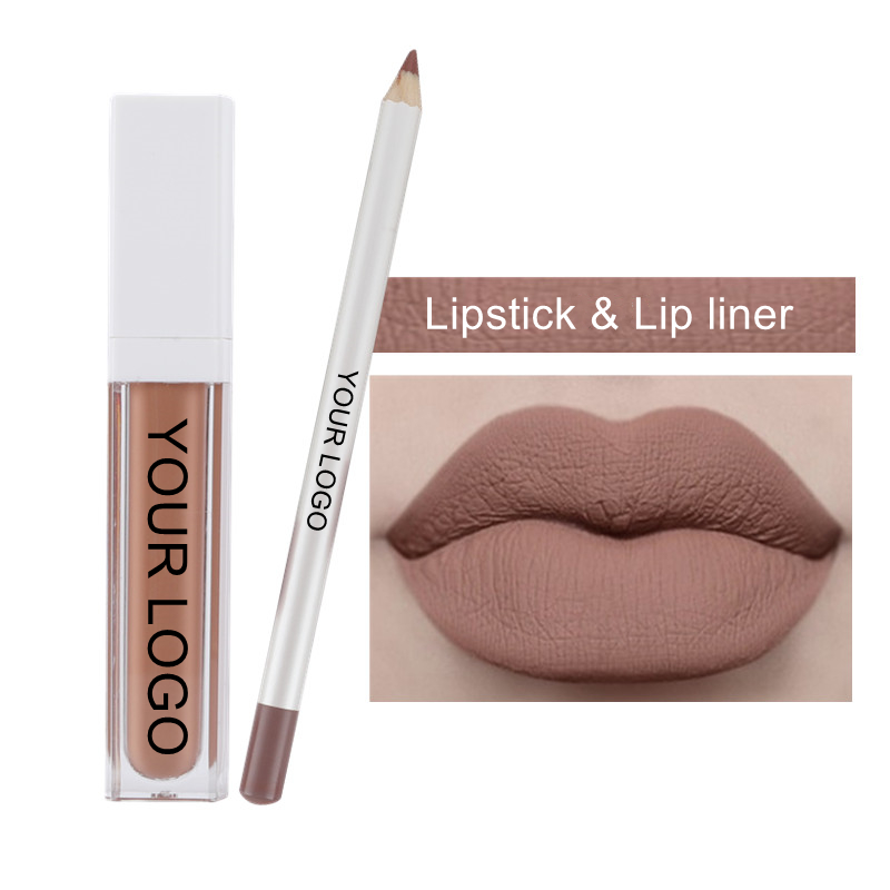 Cruelty free liquid lipstick and lip liner set private label waterproof long lasting lip liner and lip gloss set low moq