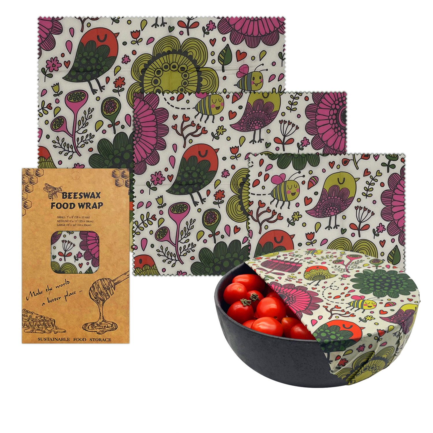 Amazon's popular pure natural beeswax fresh-keeping cloth is repeatedly packaged with beeswax cloth and organic cotton