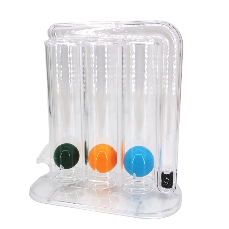 Portable Deep Breathing Trainer Lung Exerciser Incentive Respirometer Three Balls Spirometer