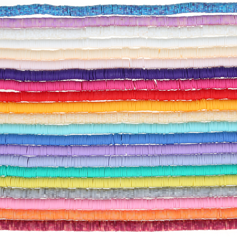 Amazon hot sale 8MM clay disc loose bead wholesale price colorful polymer clay loose beads for necklace Jewelry Making