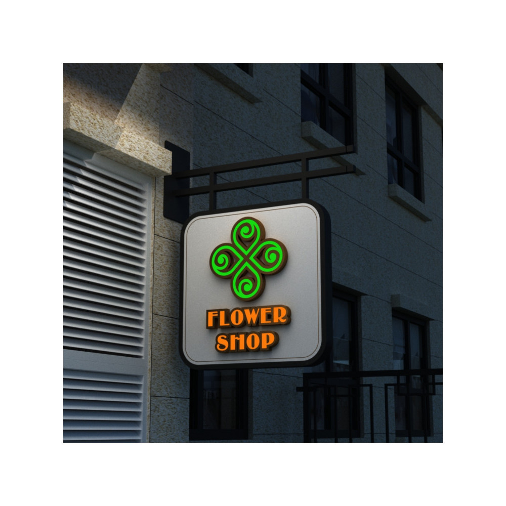 Door signboard custom wall mounted outdoor light box shop side sign hanging double-sided light box billboard