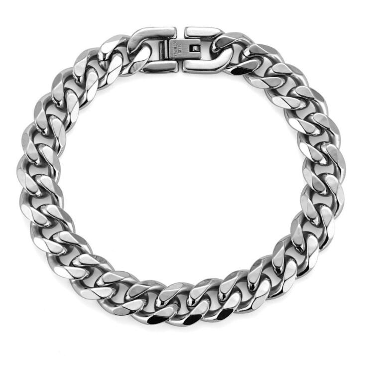Hip-hop fashion bracelet retro titanium steel personality male street punk simple bracelet bracelets Cuban chain