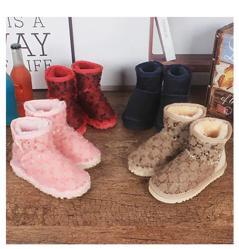 Uggging OEM bottes femme sheepskin warm ankle fur wool australian snow uggging boots winter boots for children snow boots