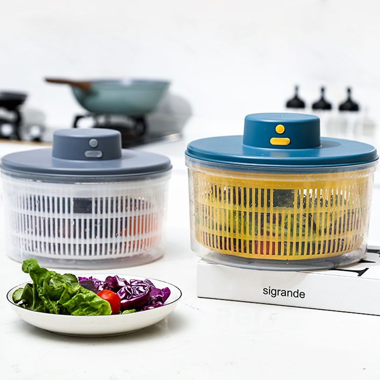 Home Kitchen Multifunction Salad Drainer Spin Dry Machine 3L PP Rotating electric Vegetable Dehydrator