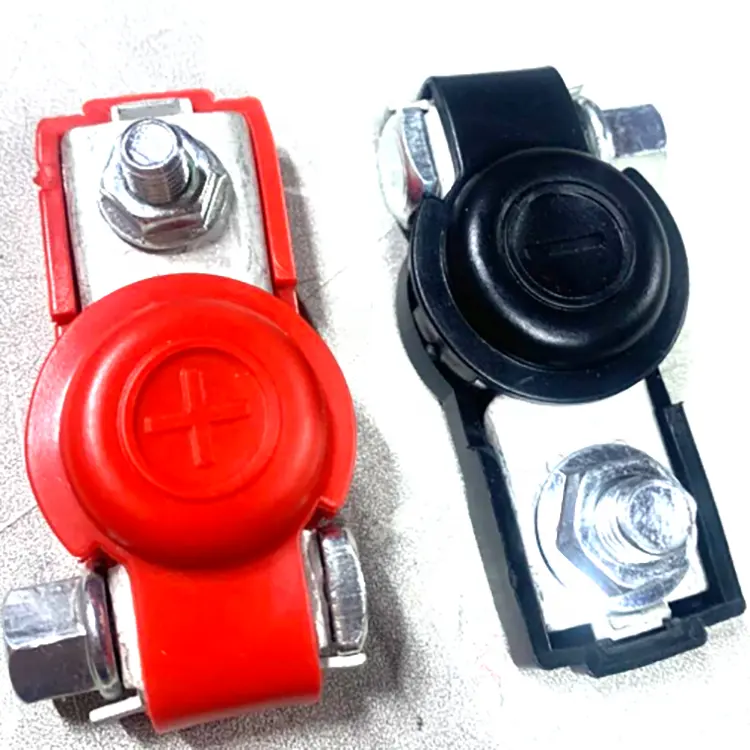 2Pcs 12V Quick release Battery terminal Clamp Connector with cover Positive &Negative