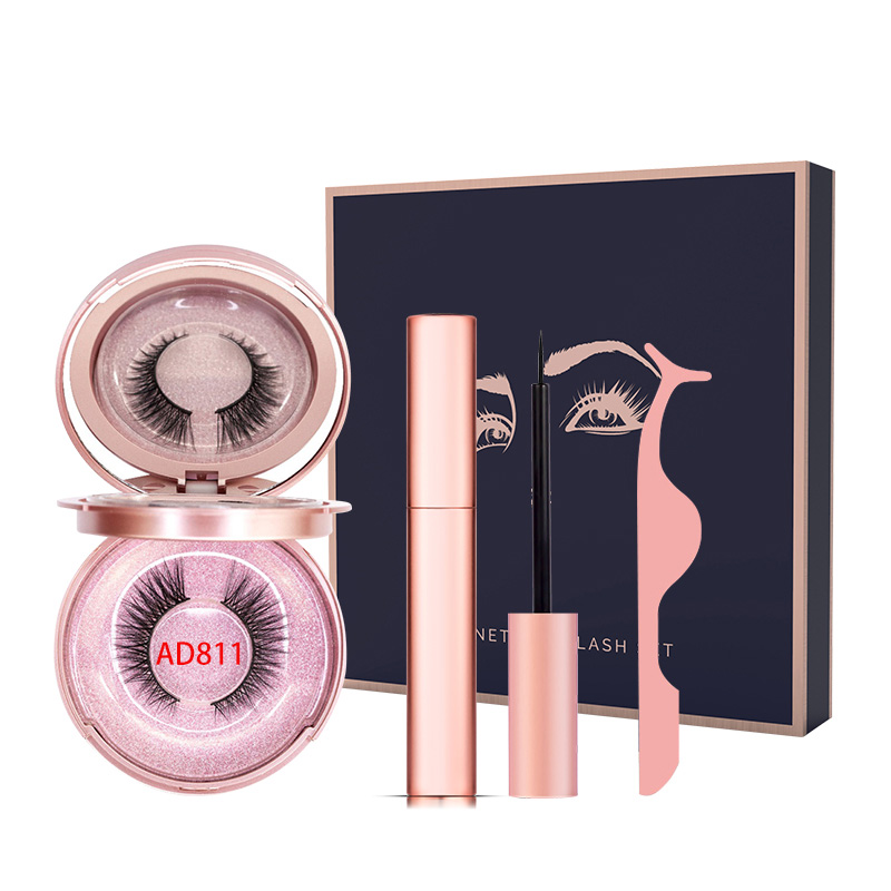 Wholesale eyelash Luxury box 2 pair false lashes magnetic eyelashes eyeliner/lash sets