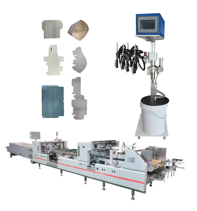 High Speed four gun automatic cold glue system for folder gluer machine folding gluing machine Paper Forming Machine