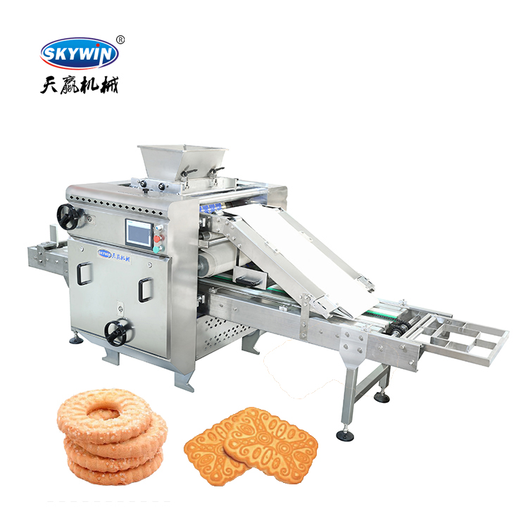 Skywin Small PLC 400MM Tray Type Soft Biscuit Making Machine Rotary Moulder