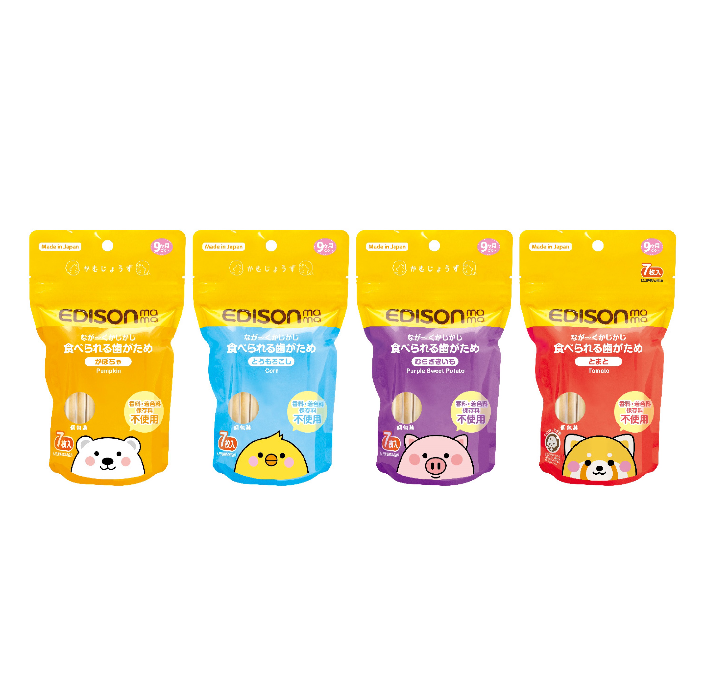 Japanese soothe teething gums various flavors biscuits snack for kid