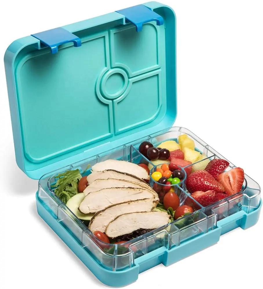 2020 Mini Microwave Safe Plastics Storage Boxes Lunch Box, 4 Sections Eco Friend Kids Bento Box