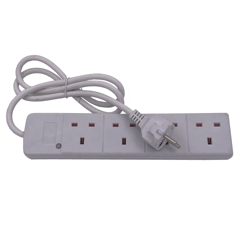 4 Outlet UK Socket CEE 7/7 plug Power Strip