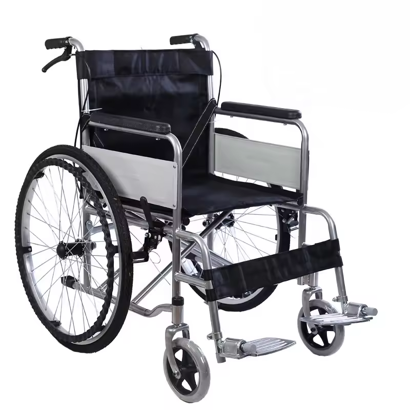 CE certificate Factory direct selling high-quality thickened steel pipe foldable back manual disabled wheelchair