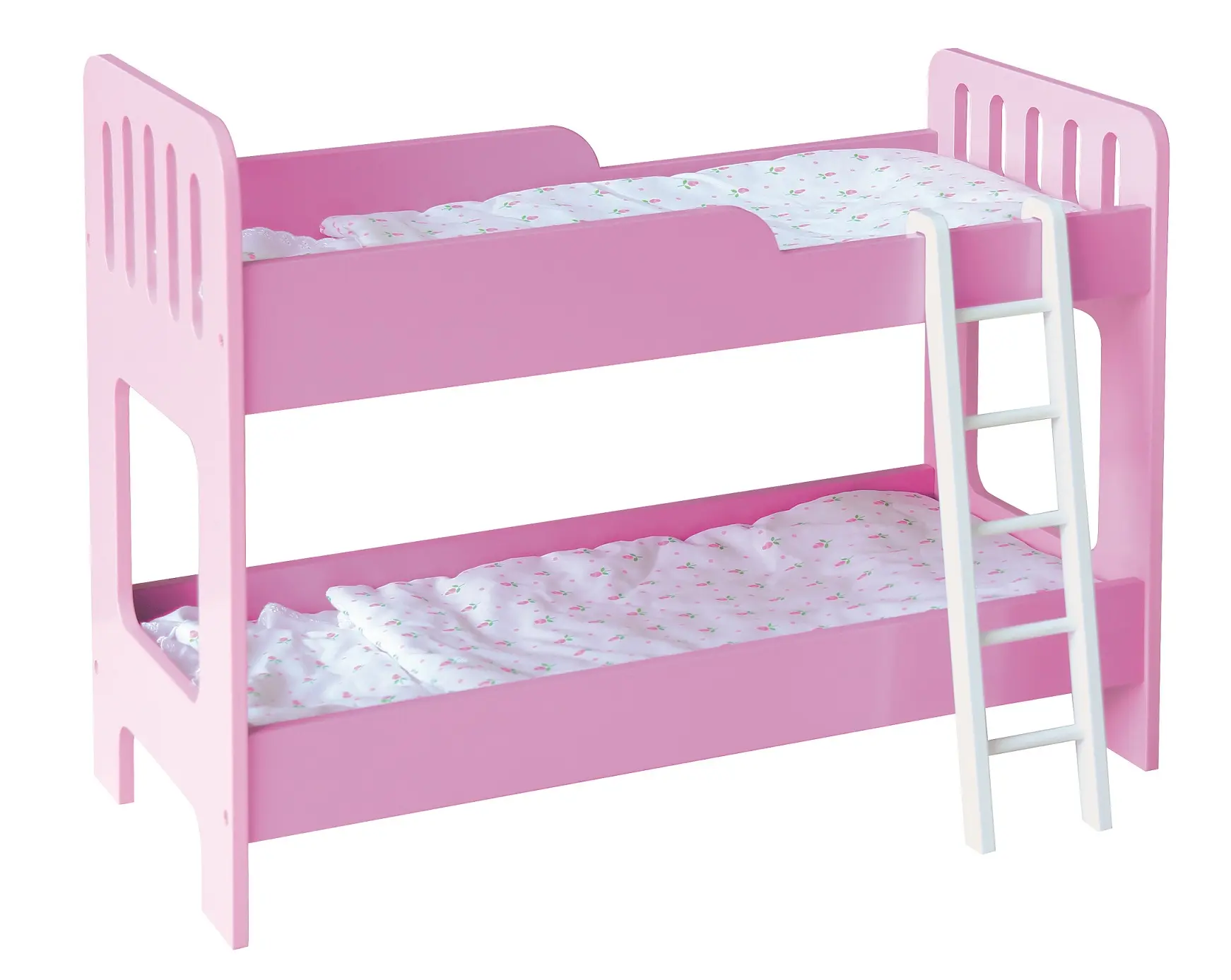 Hot Sale Handmade Wooden Doll Furniture Bunk Bed For Twin Fits 18 Inch Toy With Ladder