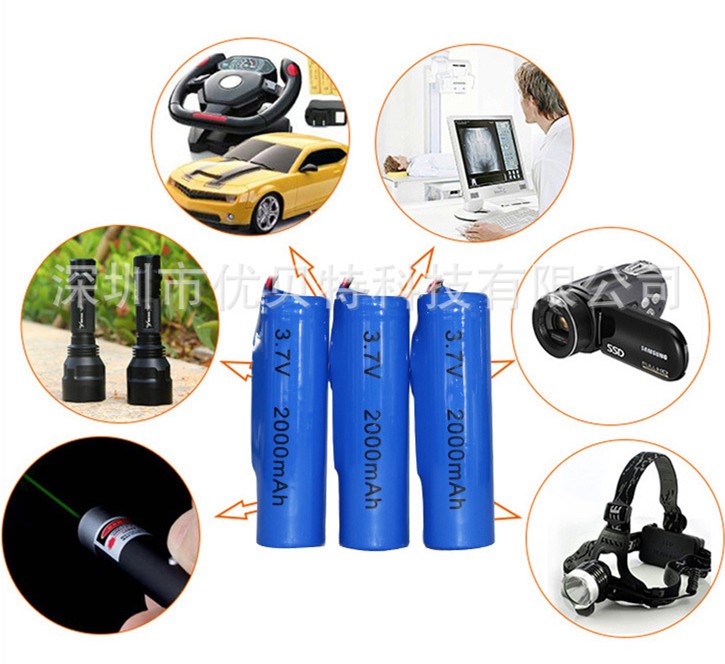 Factory Made 18650 1S1P 3.7v 2400mah Rechargeable lifepo4 lfp lipo lithium ion cell battery with PCB and connector wires