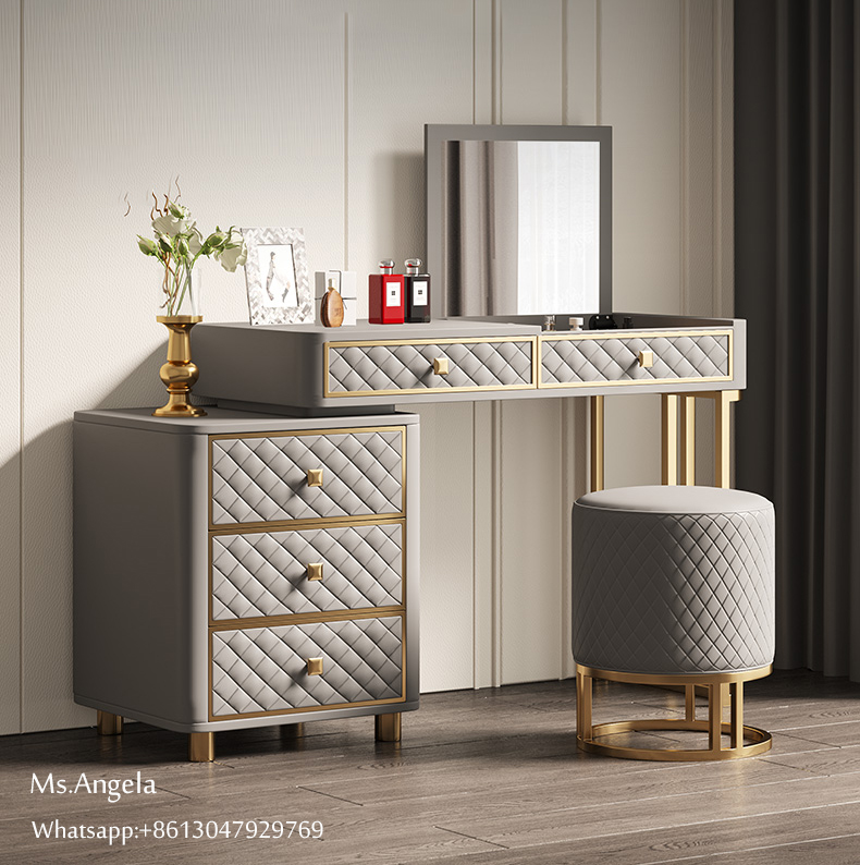 sale online new modern design bedroom furniture dresser gold metal wood wooden storage makeup vanity dresser with mirror