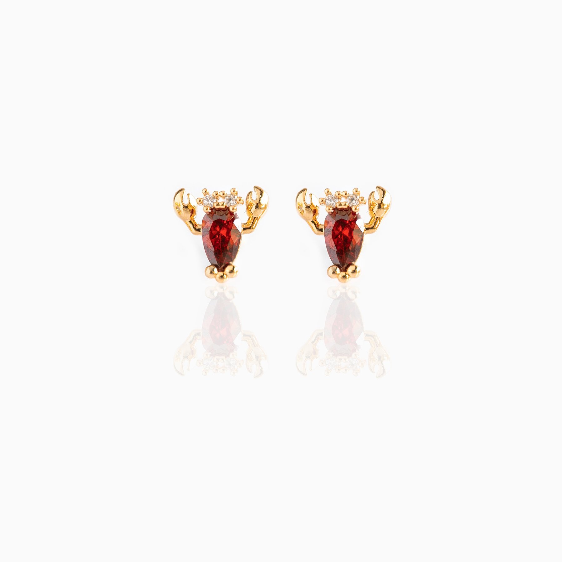Undersea small animal jewelry earring real gold colored zircon lovely earrings