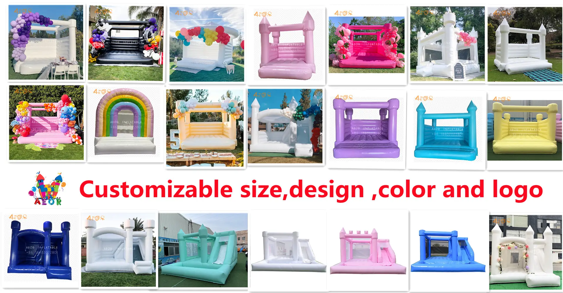 Commercial PVC Inflatable Bouncy Castle With Ball Pit Soft Play Bounce House White Inflatable Jumper