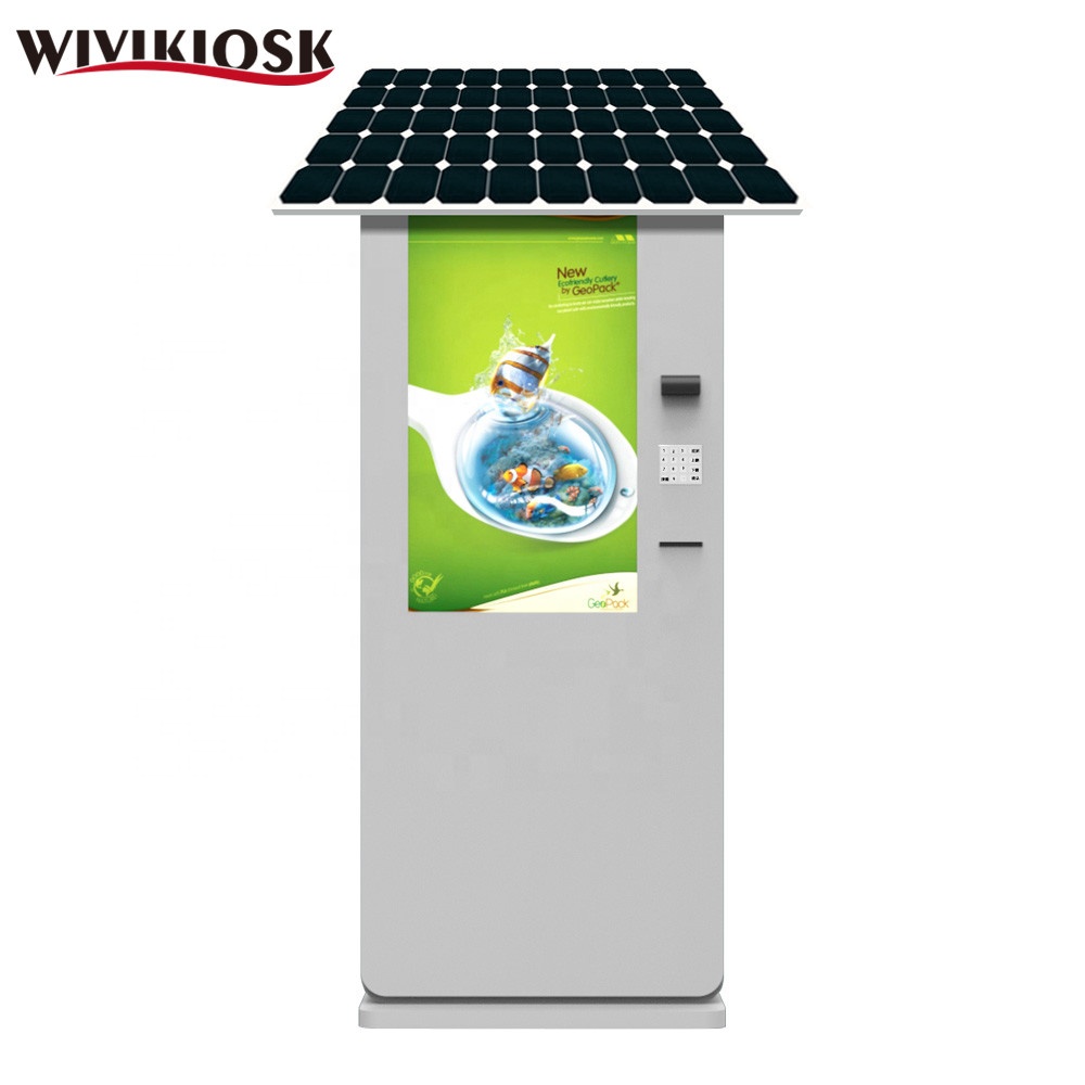 Outdoor Solar Panel LCD Advertising Kiosk