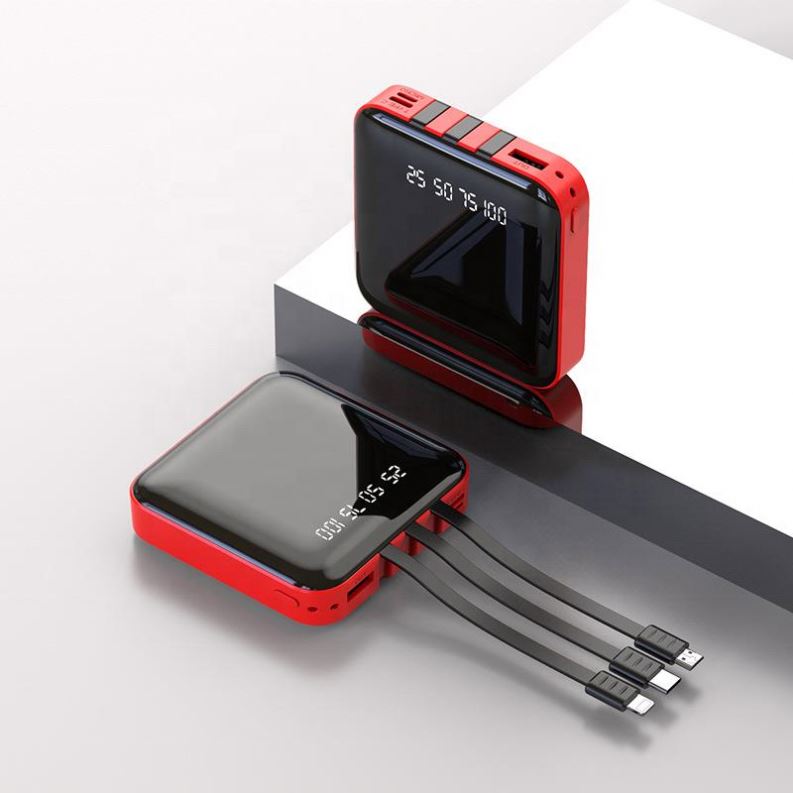 Мини Портативный 10000 мАч Power bank цифровой дисплей зарядное устройство, зарядное устройство с Android Тип C Lighnting Яблоко зарядки