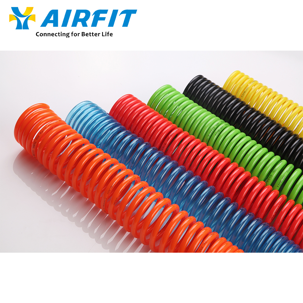 Airfit Customize Polyurethane Weather Resistance Pneumatic Parts Pu Tube Flexible Spring Hose Pu Hose