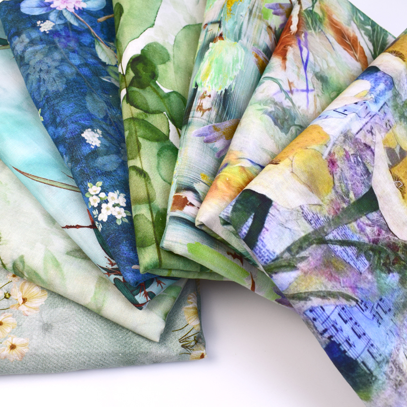 21*21s/52*53 Custom digital printing 21S 102GSM 100% Pure Linen Soft Fabric Textile