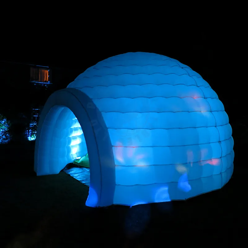 Наружное светодиодное освещение из ткани Оксфорд, надувной купол Igloo для продажи