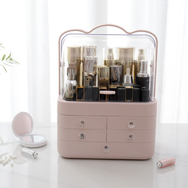 White Dresser Boxes With Drawer Organizer Desktop Cosmetics Makeup Storage Box