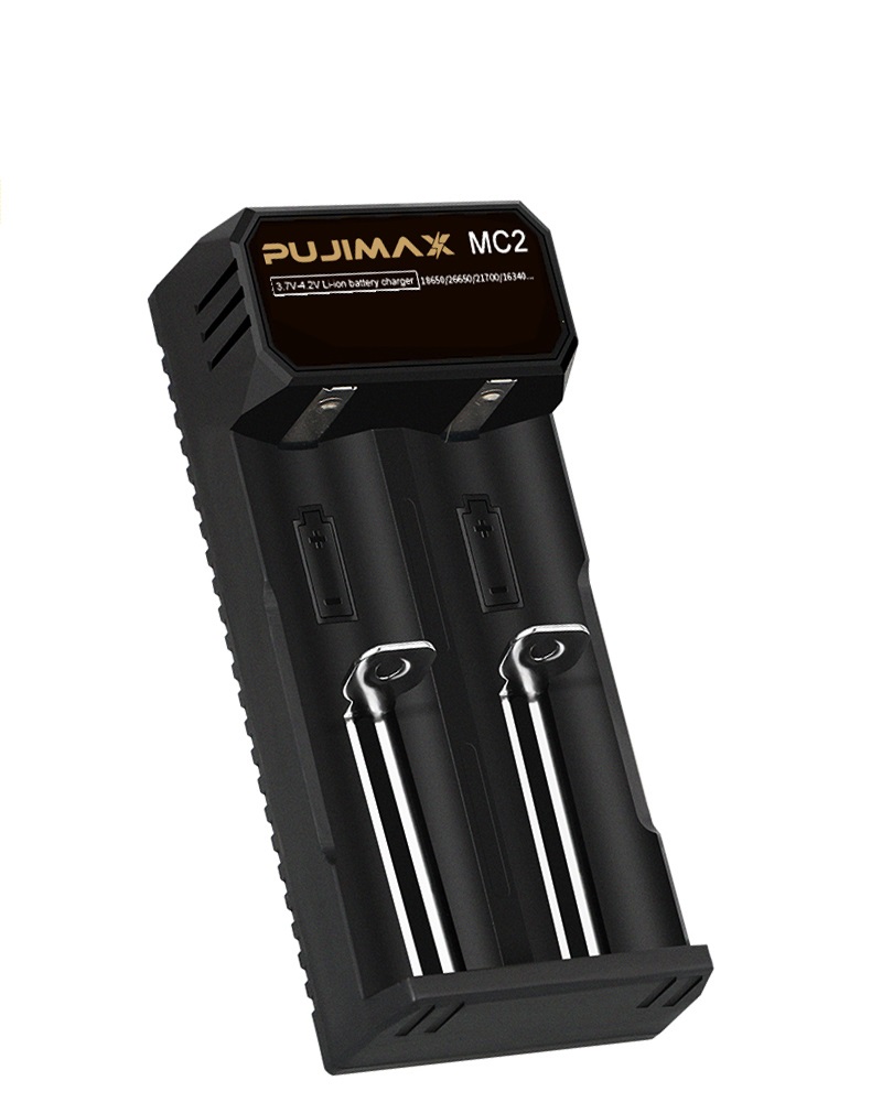 PUJIMAX Universal 2 Slots Battery Charger For 18650 Battery Led Shows With Micro Usb Charging Cable li-ion battery charger