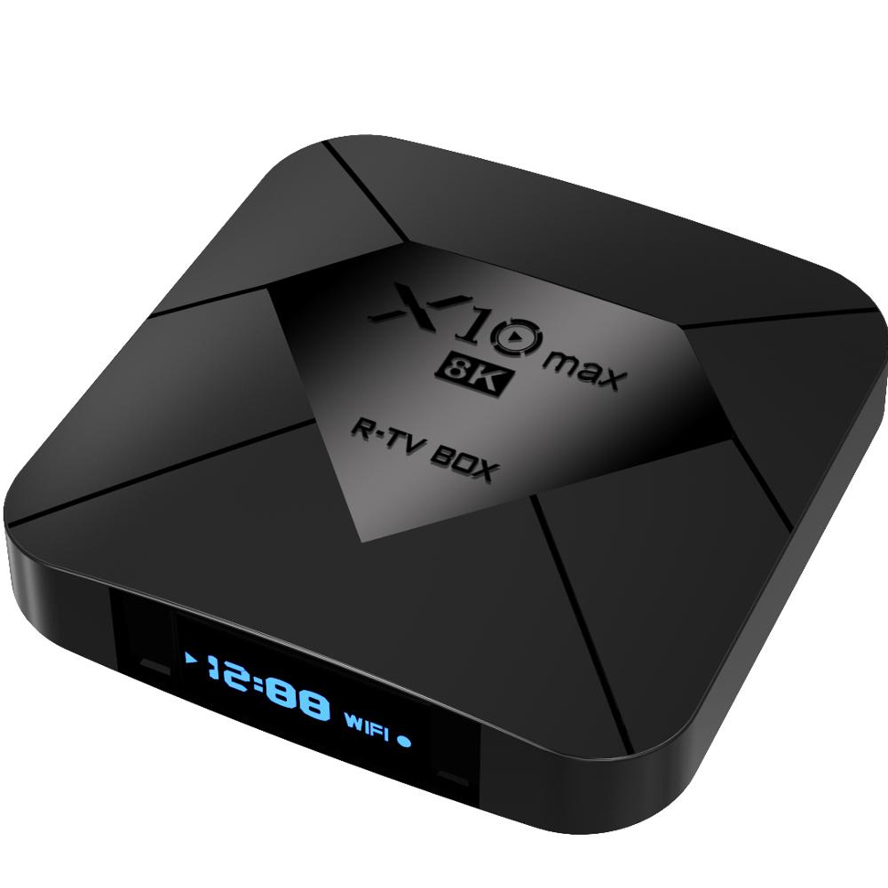 Самая дешевая приставка S905x3 x10 max 4 ГБ 32 ГБ 2,4g 5g dual wifi android 9,0 спутниковый ТВ приемник r-tv box x10 max