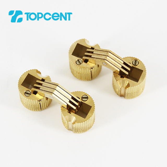 Topcent 180 degree kitchen cabinet hinges Invisible Folding Door Cross Hidden Hinges for wardrobe