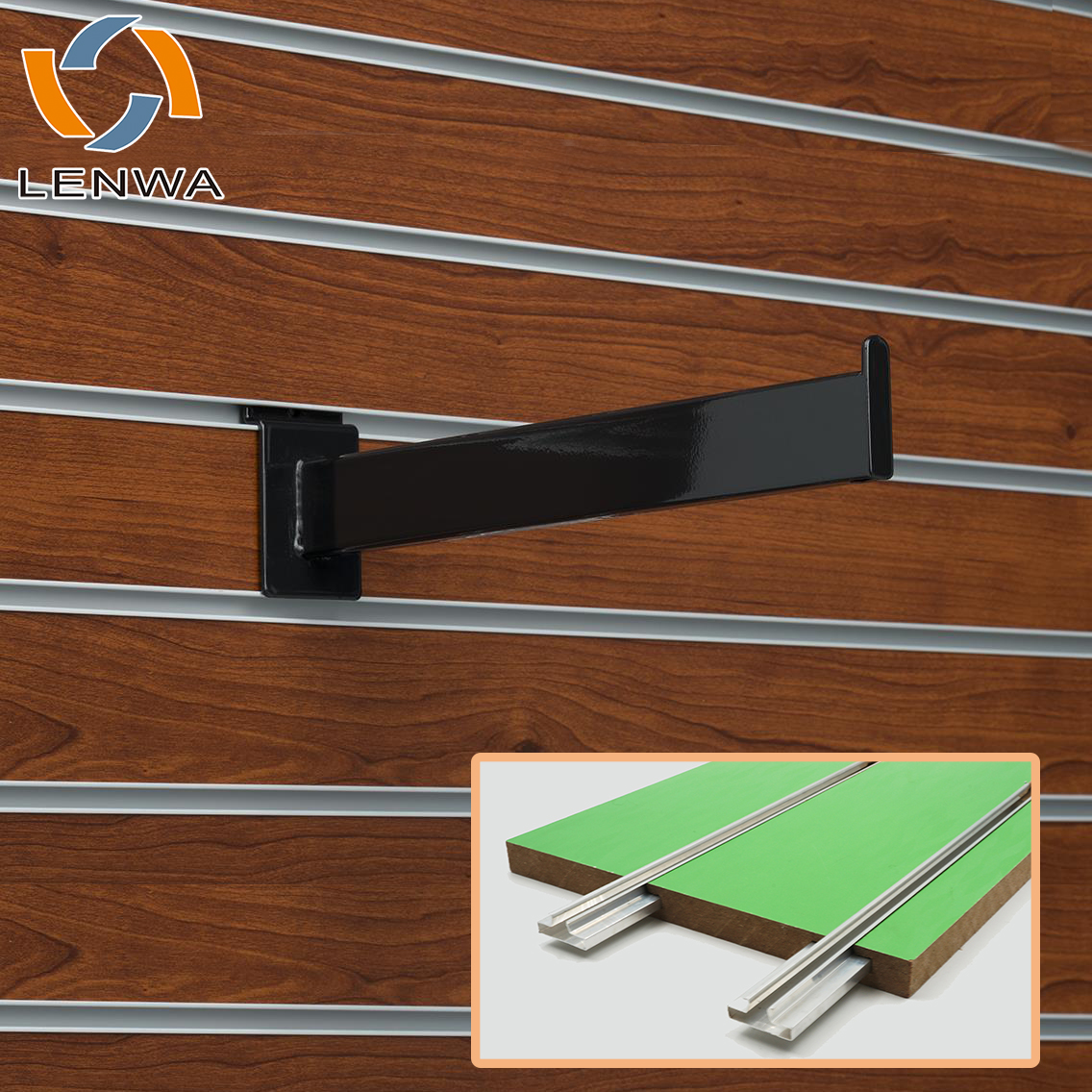 Lenwa Aluminum Factory 6063-T5 extrusion profile Supermarket display slat wall ready to ship