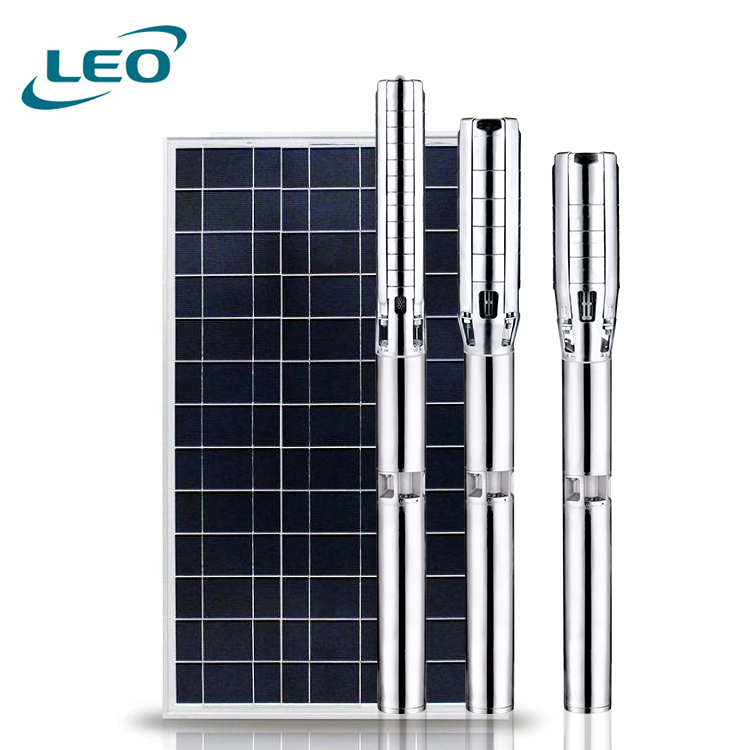 Сельскохозяйственный погружной глубоководный насос LEO с питанием от сети переменного тока/постоянного тока, 0,5 л.с., Солнечный водяной насос