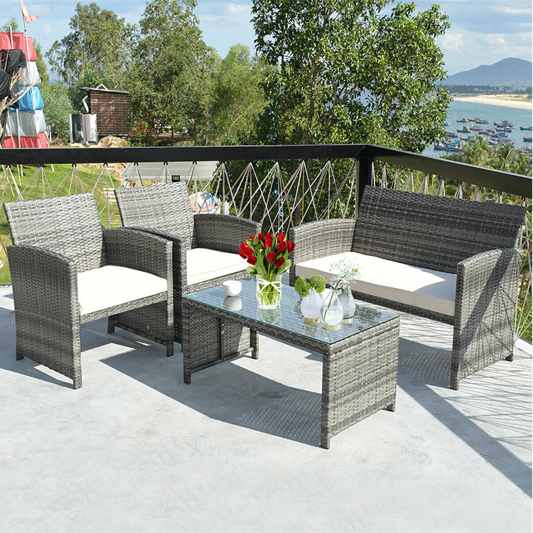 Modern Design Hideaway Metal Dining Table and Chairs Set Garden Outdoor Furniture Top Seat Steel Wood