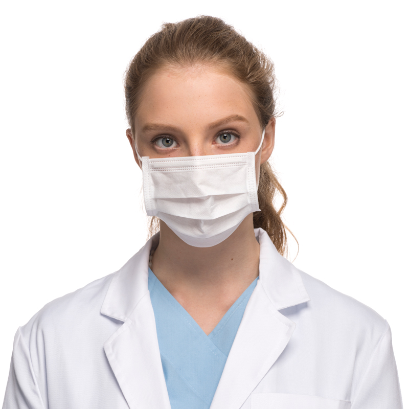 White Disposable Mask 3Ply High Quality Non-woven Meltblown Safety Protection Dust Face Mask Customizable LOGO