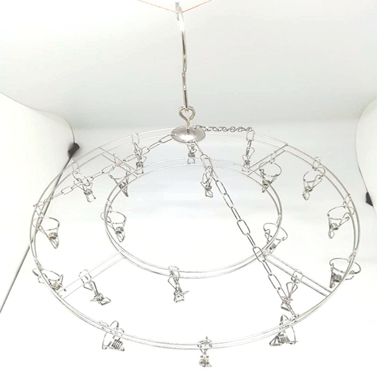 Round shaped rotating stainless steel cloth hanger, laundry drying racks,laundry hanger dryer with 22 stainless steel pegs