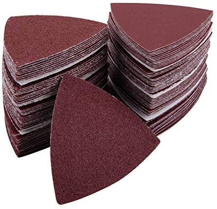 80mm 60/80/100/120/240 Grits Oscillating Hook and Loop Sanding Triangle Paper Sheets