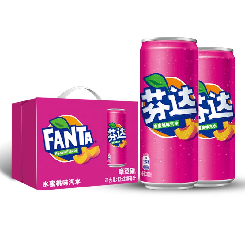 Китай, Fanta, банка с персиковым вкусом, 330 мл, Лидер продаж