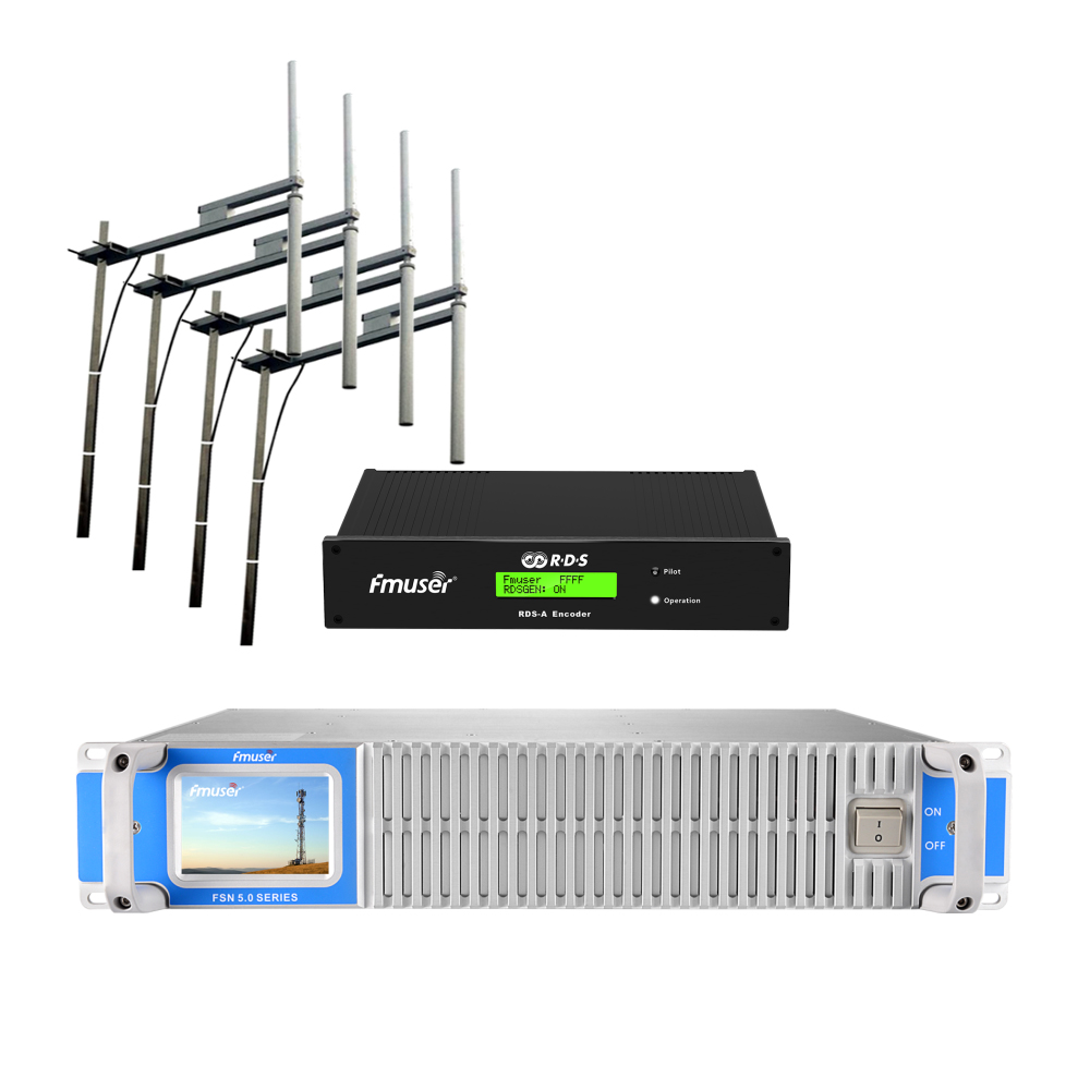 FMUSER 1000 Вт 1 кВт Трансмиссия FM + 4 * антенны FU-DV2 + игра кабелей с кодирование цифрового RDS кодирования d