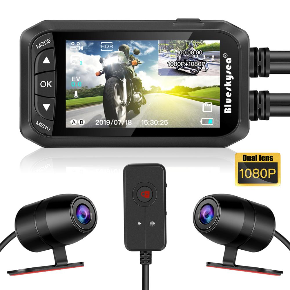 Blueskysea DV128 видеорегистратор для мотоцикла 1080P с двумя объективами видеорегистратор для мотоцикла 2,7 ЖК-дисплей передний и задний водонепроницаемый видеорегистратор