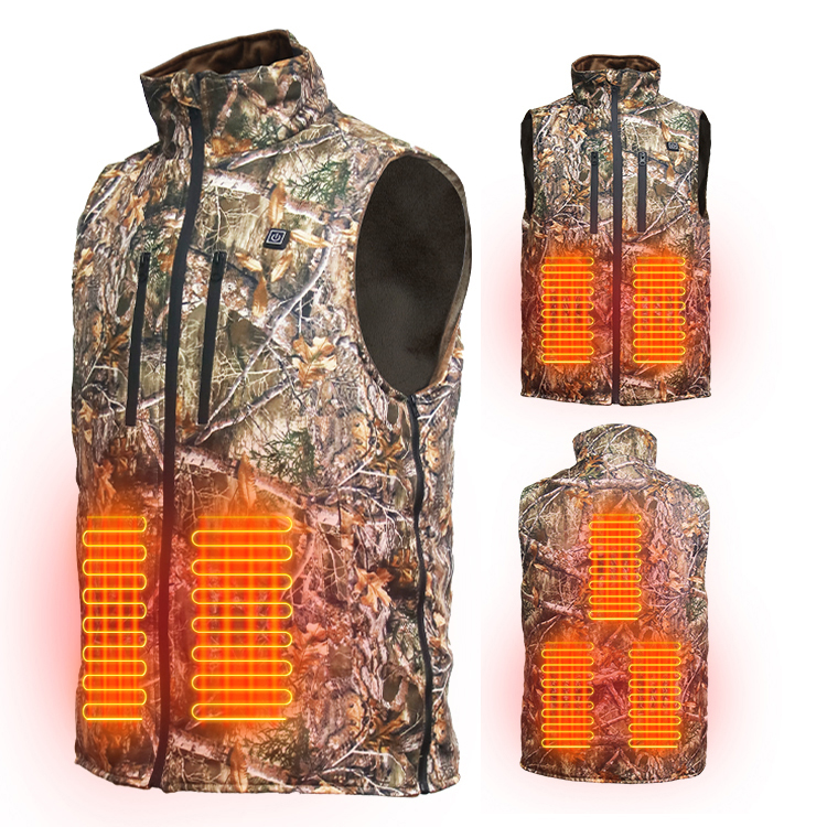 Profession manufacturer Camo smart battery 5V waistcoat winter warm jacket for man winter vest outdoor Hunting heated jacke