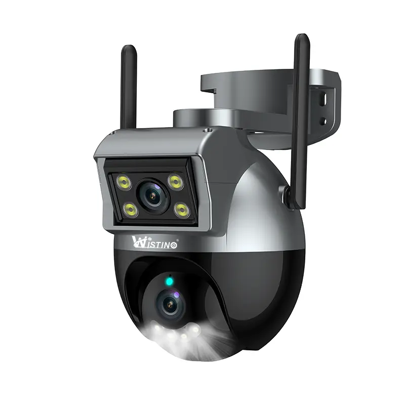 Wistino Dual Lens Wireless Wifi Security Camera Waterproof Audio Motion Detection Auto Tracking Outdoor Camera