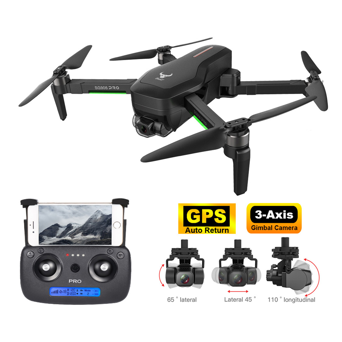 SG906PRO2 удаленный контроль беспилотный самолет Hd 4K Экшн-камера со складной полиэтиленовой сумкой-мешком Gimbal Авто Follow Me (следуй за мной) дроны дальность расстояние 5G Бла (беспилотный летательный аппарат Gps Drone