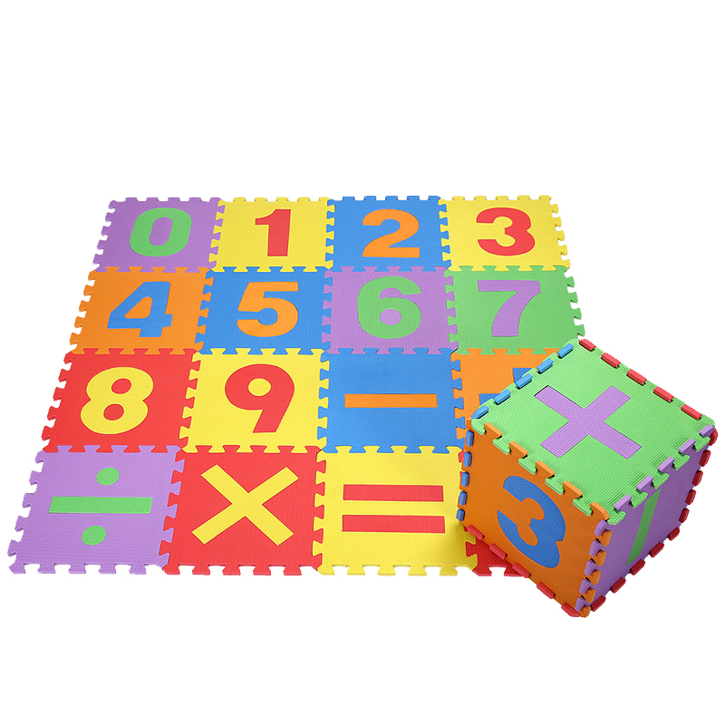 Eco friendly 16 pcs protection digital computing foam floor mats children's baby anti-fall stitching climbing play mat