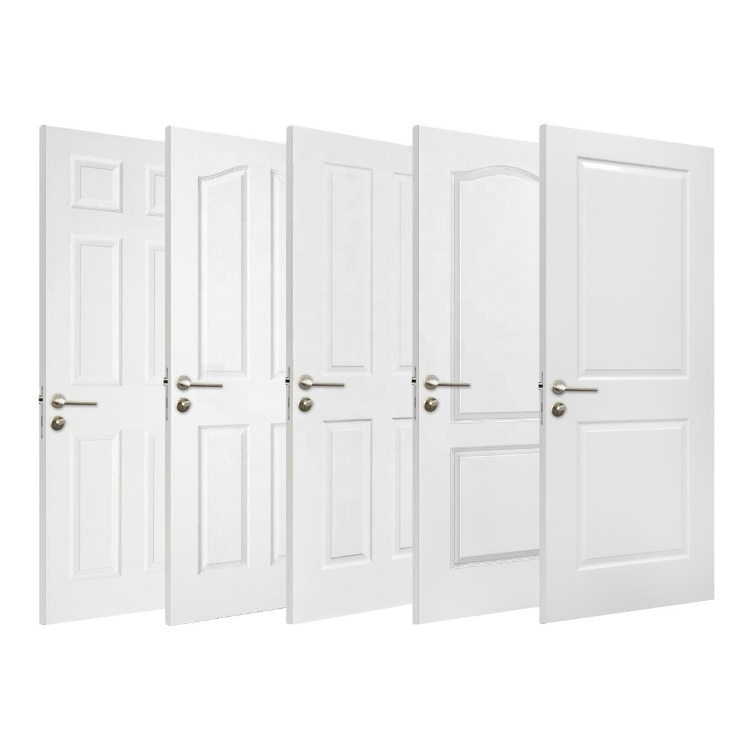 White Primer Smooth Interior Room Door Modern White Internal Door Panels For Sale Prehung Painted Interior MDF Doors