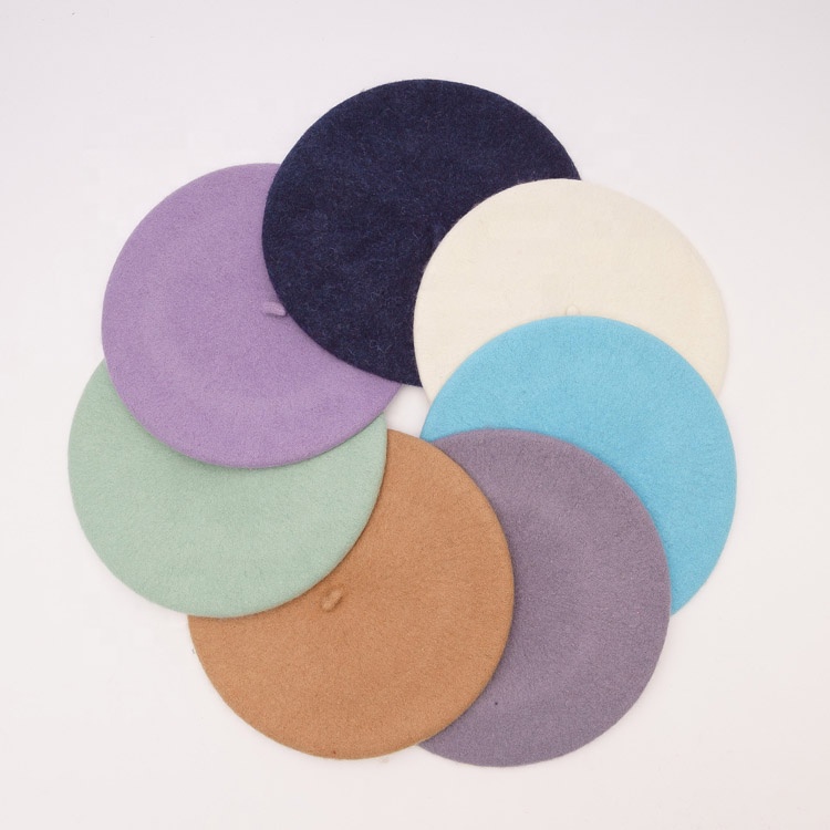 Female Flat Top Plain Design Comfortable Multi Color Beret Hats for Women