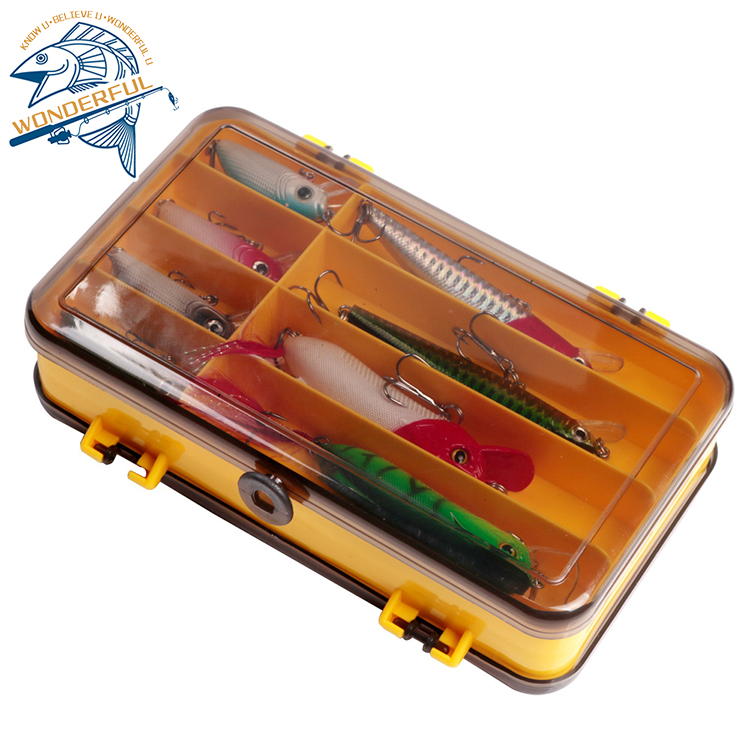 New Style Abs Plastic Clear Transparent Double Sided Lures Baits Storage Fishing Tackle Box