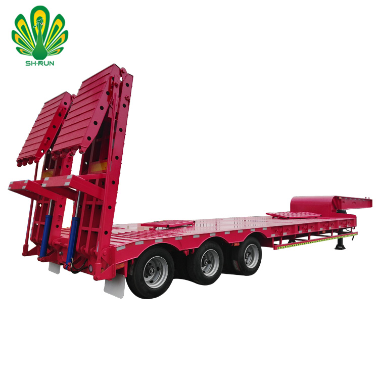 Фронтальная загрузка Съемная гусиная шея низкая кровать полуприцеп lowboy грузовик прицеп