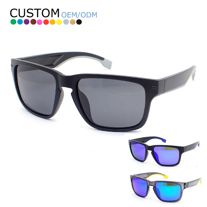 2024 New Outdoor Custom Logo Rectangle Frame Nonslip Men Designer Polarized TR90 Sunglasses Sports Glasses