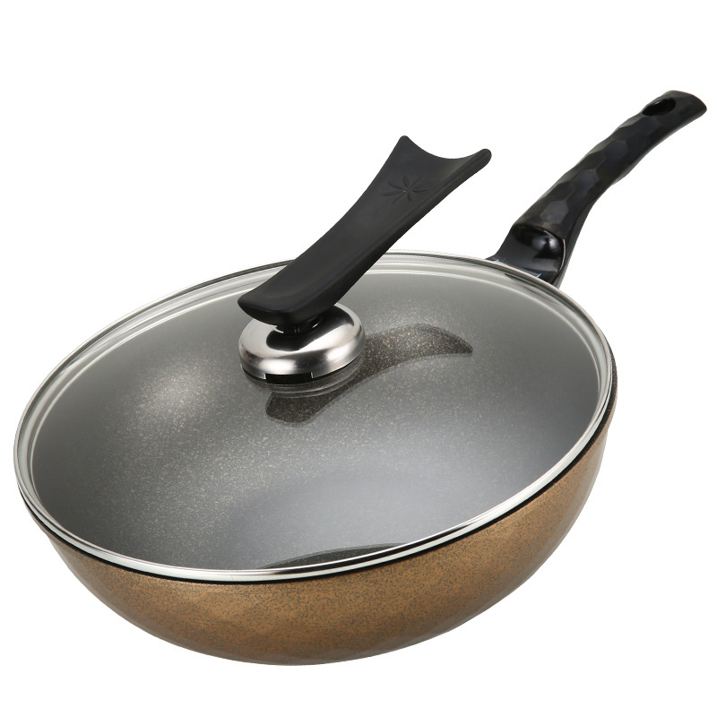 Korean medical stone non stick Wok household less oil smoke induction cooker general purpose